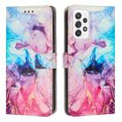For Samsung Galaxy A73 5G Painted Marble Pattern Leather Phone Case(Pink Purple) - 1