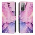 For Samsung Galaxy S20 FE Painted Marble Pattern Leather Phone Case(Purple) - 1