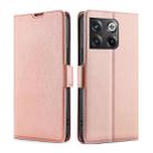 For OnePlus Ace Pro 5G Ultra-thin Voltage Side Buckle Horizontal Flip Leather Phone Case(Rose Gold) - 1