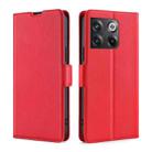 For OnePlus Ace Pro 5G Ultra-thin Voltage Side Buckle Horizontal Flip Leather Phone Case(Red) - 1