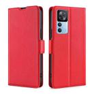For Xiaomi Redmi K50 Ultra/Xiaomi 12T/Xiaomi 12T Pro Ultra-thin Voltage Side Buckle Horizontal Flip Leather Phone Case(Red) - 1