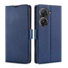 For Asus Zenfone 9 Ultra-thin Voltage Side Buckle Horizontal Flip Leather Phone Case(Blue) - 1