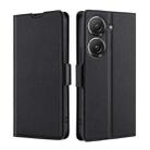 For Asus Zenfone 9 Ultra-thin Voltage Side Buckle Horizontal Flip Leather Phone Case(Black) - 1