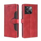 For OnePlus Ace Pro 5G Skin Feel Magnetic Buckle Leather Phone Case(Red) - 1