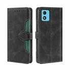 For TCL 305i Skin Feel Magnetic Buckle Leather Phone Case(Black) - 1