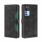 For Xiaomi Redmi K50 Ultra/Xiaomi 12T/Xiaomi 12T Pro Skin Feel Magnetic Buckle Leather Phone Case(Black) - 1