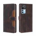 For Xiaomi Redmi K50 Ultra/Xiaomi 12T/Xiaomi 12T Pro Skin Feel Magnetic Buckle Leather Phone Case(Brown) - 1