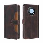 For Huawei nova Y90 4G Skin Feel Magnetic Buckle Leather Phone Case(Brown) - 1