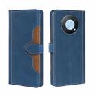 For Huawei nova Y90 4G Skin Feel Magnetic Buckle Leather Phone Case(Blue) - 1