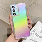 For Samsung Galaxy S21 Ultra 5G Color Plating Acrylic + TPU Phone Case(Rainbow) - 1