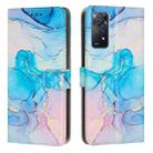 For Xiaomi Redmi Note 11 Pro 4G Global Painted Marble Pattern Leather Phone Case(Pink Green) - 1