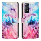 For Xiaomi Redmi Note 11 Pro 4G Global Painted Marble Pattern Leather Phone Case(Pink Purple) - 1