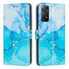 For Xiaomi Redmi Note 11 Pro 4G Global Painted Marble Pattern Leather Phone Case(Blue Green) - 1