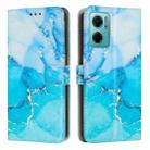 For Xiaomi Redmi Note 11E/Redmi 10 5G 2022/Poco M4 5G/Redmi 10 Prime+ 5G India Painted Marble Pattern Leather Phone Case(Blue Green) - 1