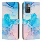 For Xiaomi Redmi 10/Redmi 10 Prime/Redmi 10 2022/Redmi 10 Power 2022 Painted Marble Pattern Leather Phone Case(Pink Green) - 1