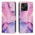 For Xiaomi Redmi 10A/Poco C31/Redmi 9C Painted Marble Pattern Leather Phone Case(Purple) - 1