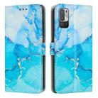 For Xiaomi Redmi Note 10 5G/Redmi Note 10T 5G/Poco M3 Pro 5G Painted Marble Pattern Leather Phone Case(Blue Green) - 1