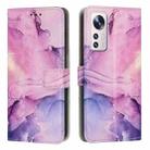 For Xiaomi 12 Lite Painted Marble Pattern Leather Phone Case(Purple) - 1