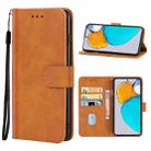 For Motorola Moto E22s Leather Phone Case(Brown) - 1