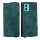 For TCL 305i RFID Anti-theft Brush Magnetic Leather Phone Case(Green) - 1