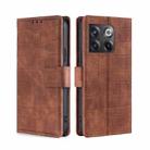 For OnePlus Ace Pro 5G Skin Feel Crocodile Magnetic Clasp Leather Phone Case(Brown) - 1