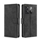 For OnePlus Ace Pro 5G Skin Feel Crocodile Magnetic Clasp Leather Phone Case(Black) - 1