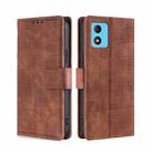 For TCL 305i Skin Feel Crocodile Magnetic Clasp Leather Phone Case(Brown) - 1