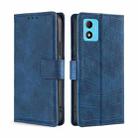 For TCL 305i Skin Feel Crocodile Magnetic Clasp Leather Phone Case(Blue) - 1