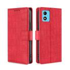 For TCL 305i Skin Feel Crocodile Magnetic Clasp Leather Phone Case(Red) - 1