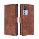 For Xiaomi Redmi K50 Ultra/Xiaomi 12T/Xiaomi 12T Pro Skin Feel Crocodile Magnetic Clasp Leather Phone Case(Brown) - 1