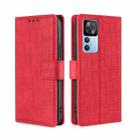 For Xiaomi Redmi K50 Ultra/Xiaomi 12T/Xiaomi 12T Pro Skin Feel Crocodile Magnetic Clasp Leather Phone Case(Red) - 1