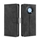 For Huawei nova Y90 4G Skin Feel Crocodile Magnetic Clasp Leather Phone Case(Black) - 1