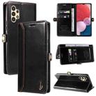For Samsung Galaxy A13 4G EU GQUTROBE RFID Blocking Oil Wax Leather Phone Case(Black) - 1