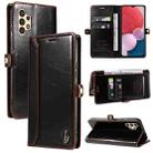 For Samsung Galaxy A13 4G EU GQUTROBE RFID Blocking Oil Wax Leather Phone Case(Brown) - 1
