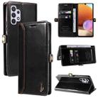 For Samsung Galaxy A32 4G GQUTROBE RFID Blocking Oil Wax Leather Phone Case(Black) - 1