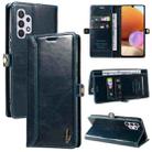 For Samsung Galaxy A32 4G GQUTROBE RFID Blocking Oil Wax Leather Phone Case(Blue) - 1