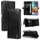 For Samsung Galaxy A51 4G / M40s GQUTROBE RFID Blocking Oil Wax Leather Phone Case(Black) - 1