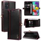 For Samsung Galaxy A51 5G GQUTROBE RFID Blocking Oil Wax Leather Phone Case(Red) - 1