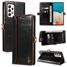 For Samsung Galaxy A53 5G GQUTROBE RFID Blocking Oil Wax Leather Phone Case(Brown) - 1