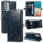 For Samsung Galaxy A53 5G GQUTROBE RFID Blocking Oil Wax Leather Phone Case(Blue) - 1