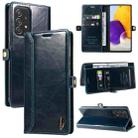 For Samsung Galaxy A72 4G / 5G GQUTROBE RFID Blocking Oil Wax Leather Phone Case(Blue) - 1