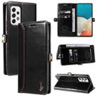 For Samsung Galaxy A73 5G GQUTROBE RFID Blocking Oil Wax Leather Phone Case(Black) - 1