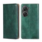 For Asus Zenfone 9 Gloss Oil Solid Color Magnetic Leather Phone Case(Green) - 1