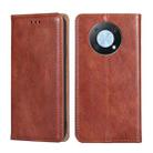 For Huawei nova Y90 4G Gloss Oil Solid Color Magnetic Leather Phone Case(Brown) - 1