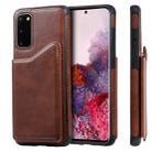 For Galaxy S20 Calf Texture Horizontal Flip Leather Case with Holder & Card Slots & Frame(Coffee) - 1