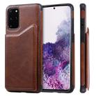 For Galaxy S20 Plus Calf Texture Horizontal Flip Leather Case with Holder & Card Slots & Frame(Coffee) - 1