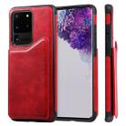 For Galaxy S20 Ultra Calf Texture Horizontal Flip Leather Case with Holder & Card Slots & Frame(Red) - 1