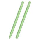 3 in 1 Striped Liquid Silicone Stylus Case with Two Tip Caps For Apple Pencil 1(Matcha Green) - 1