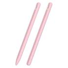 3 in 1 Striped Liquid Silicone Stylus Case with Two Tip Caps For Apple Pencil 1(Pink) - 1