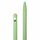 3 in 1 Striped Liquid Silicone Stylus Case with Two Tip Caps For Apple Pencil 2(Matcha Green) - 1